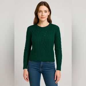 Ricki’s Cable Knit Sweater – Dark Teal Green – Size Small